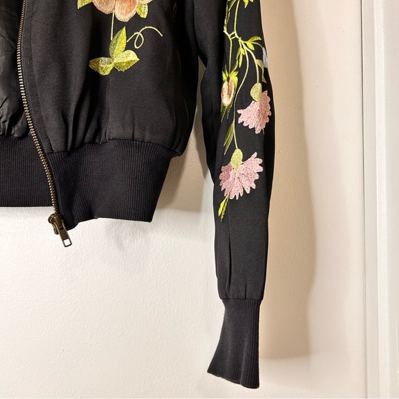 Glamorous Bomber Jacket with Floral Embroidery - Size XS - Picture 8 of 11